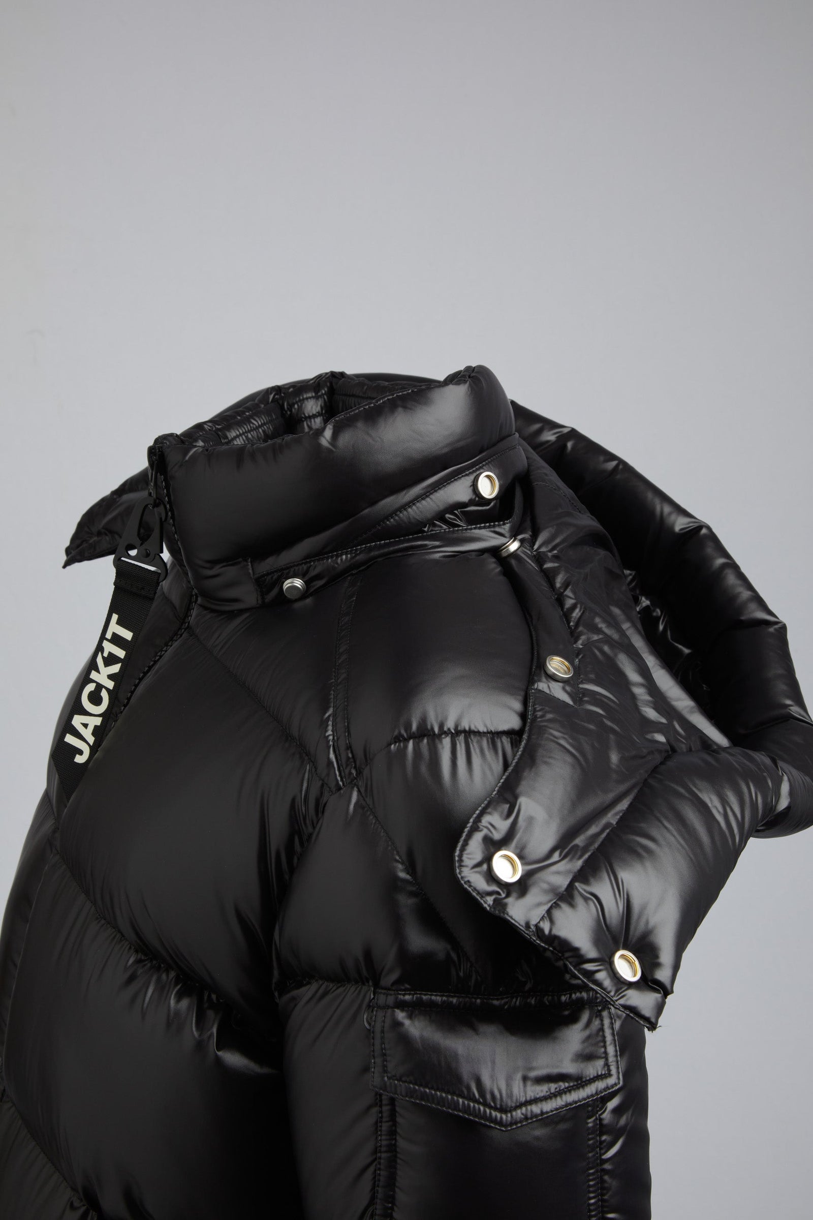 EZ Slick Puffer Hooded Coat Black/Black by JACK1T