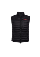 SATEL1TE Lightweight Puffer Gilet 2.0 Black flat lay swatch