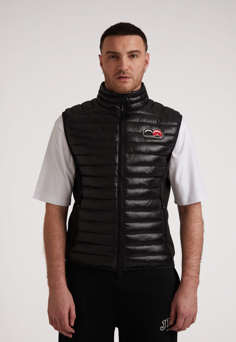 SPORTL1TE Funnel Lightweight Gilet 2.0 in black, perfect lightweight gilet for outdoor activities.