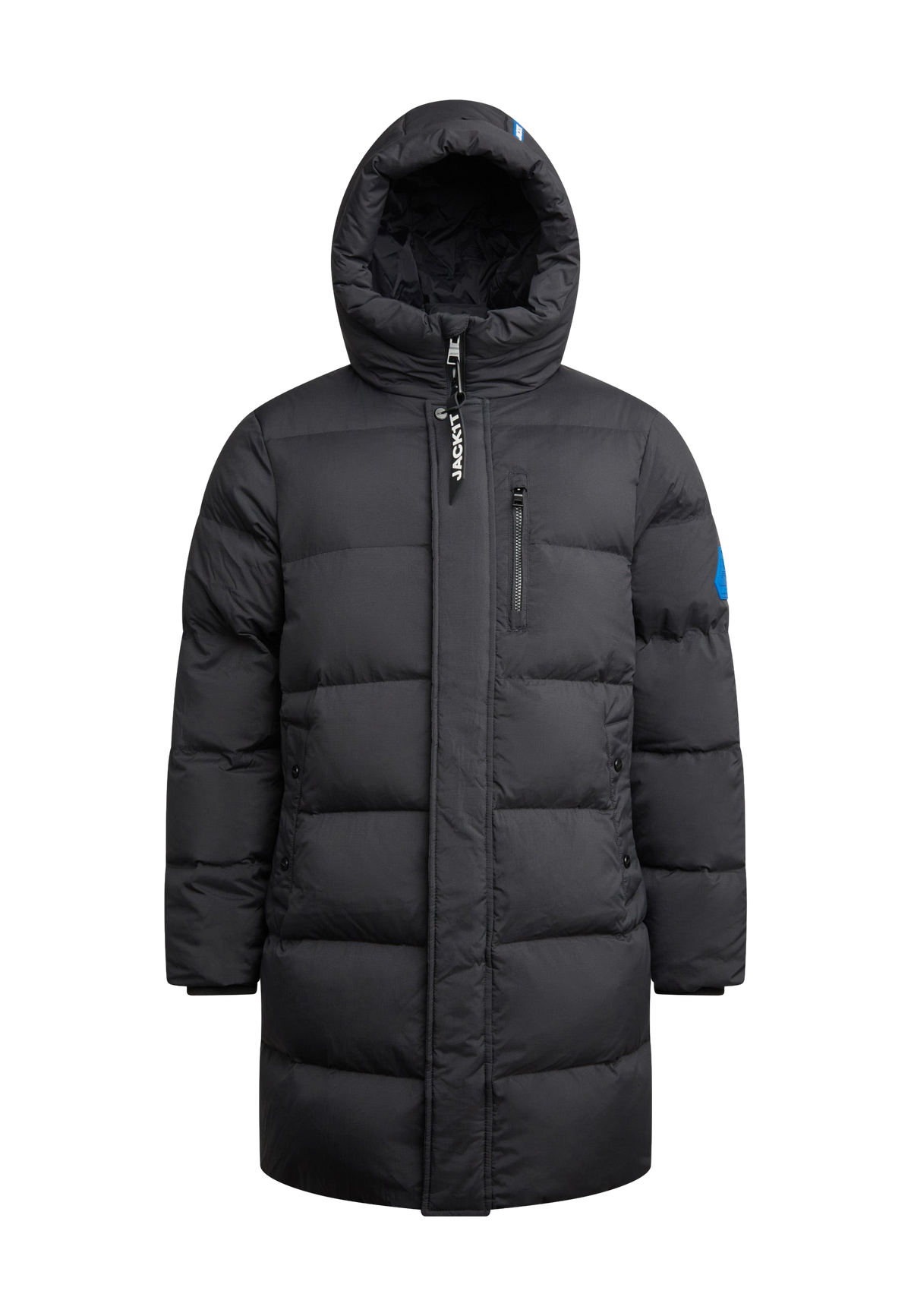 Nomad Parka Coat 2.0 Black flat lay swatch