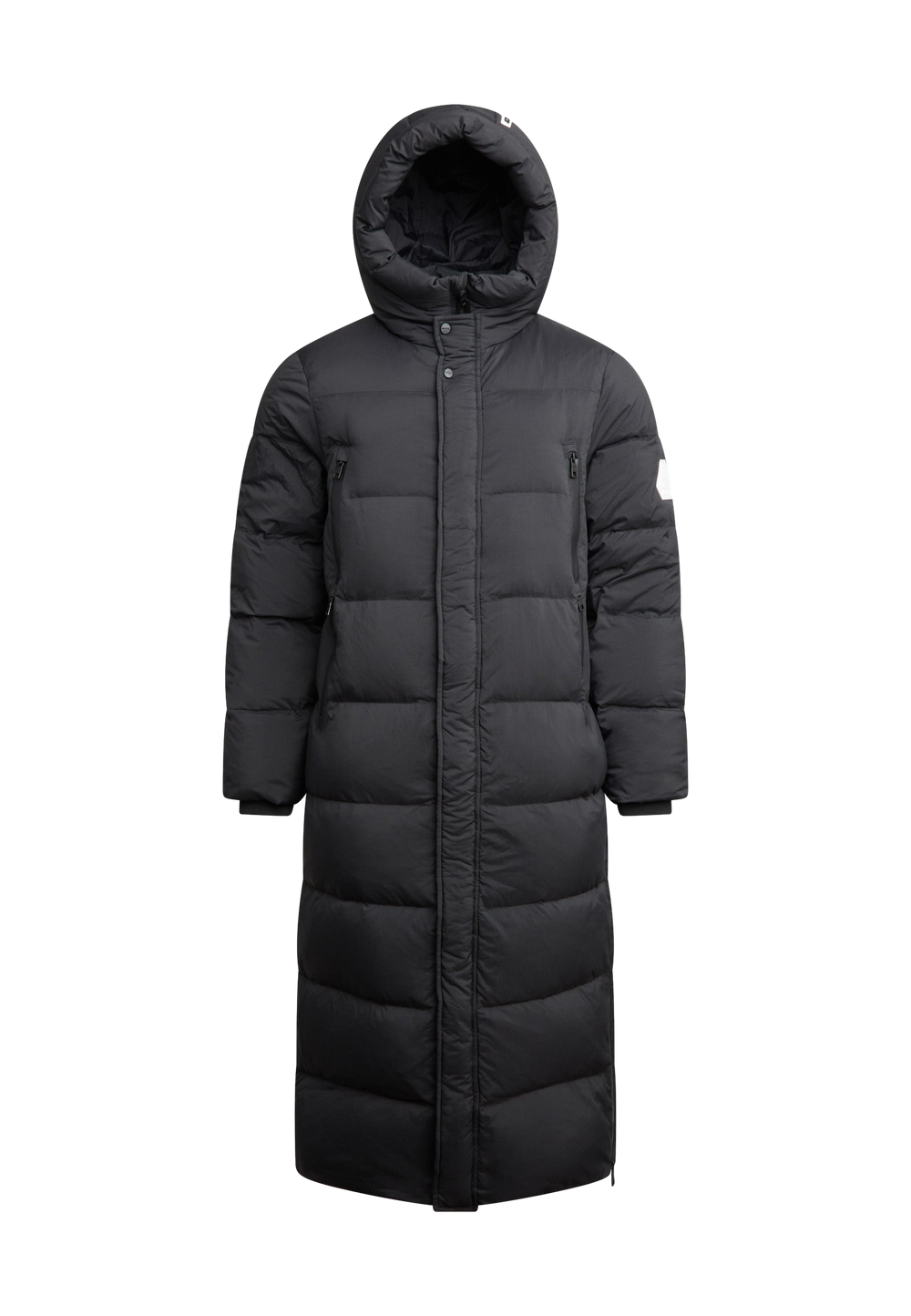 Nomad Parka Extra Long Coat 2.0 Black flat lay swatch