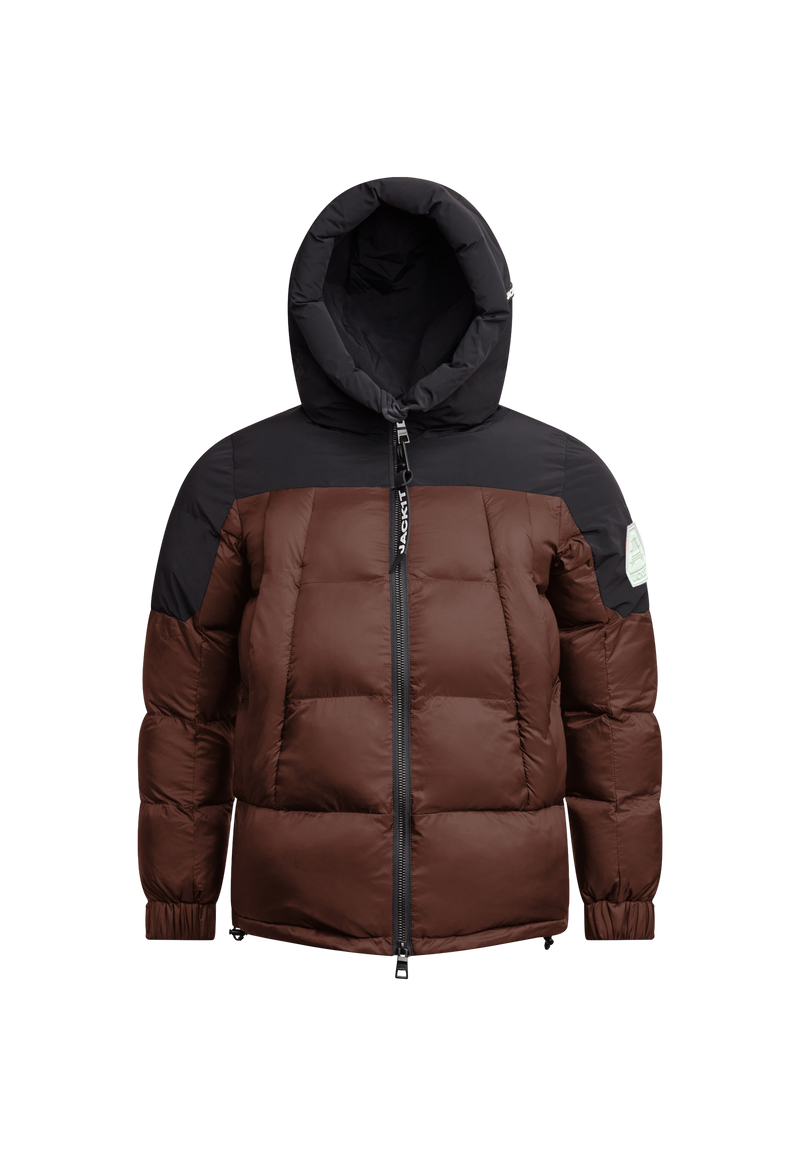 Luna Lightweight Puffer Jacket Mocha flat lay swatch