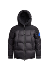 Luna Lightweight Puffer Jacket Black flat lay swatch