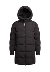 EZ Boxed Long Down Puffer Coat Matt Black