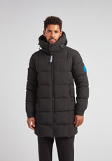 EZ Boxed Long Down Puffer Coat Matt Black