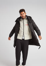 EZ Boxed Long Down Puffer Coat Matt Black