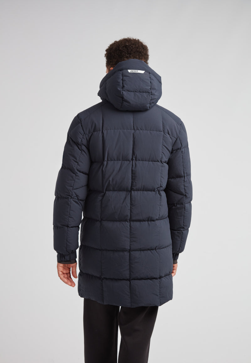 EZ Boxed Long Down Puffer Coat Matt Ink