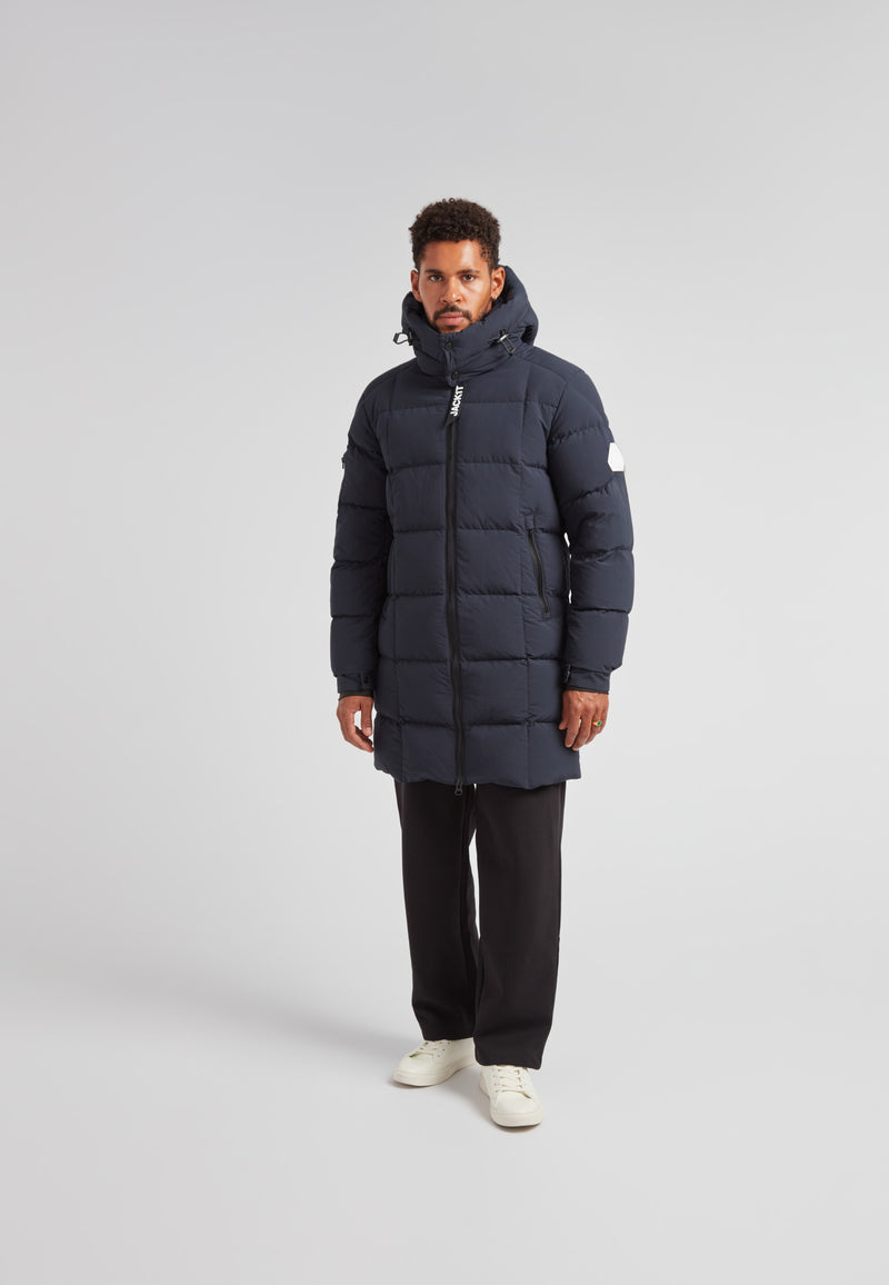 EZ Boxed Long Down Puffer Coat Matt Ink