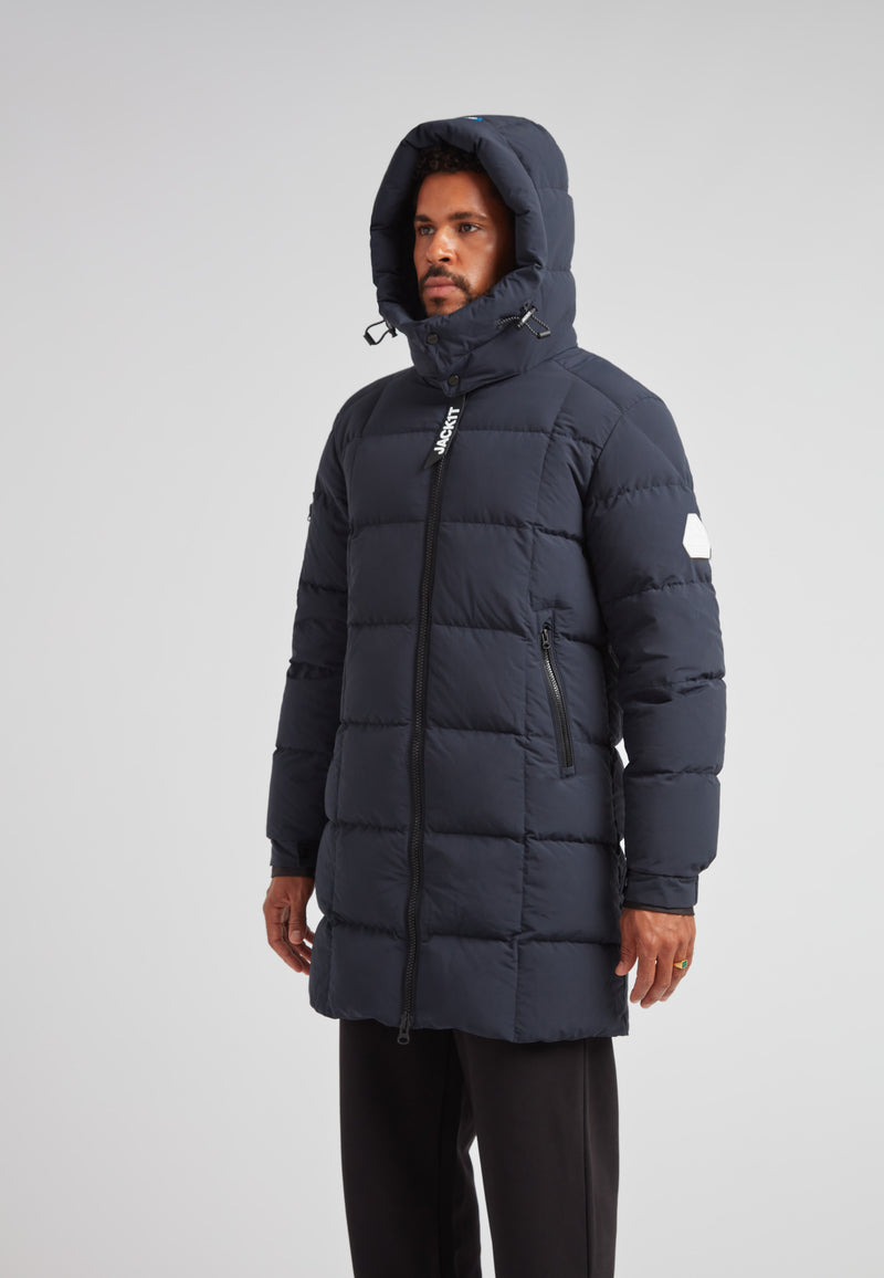 EZ Boxed Long Down Puffer Coat Matt Ink