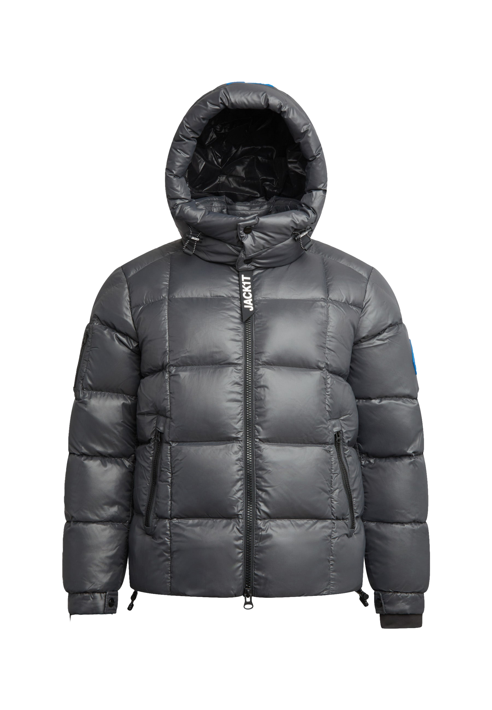 EZ Boxed Puffer Racer Jacket Lux Graphite flat lay swatch