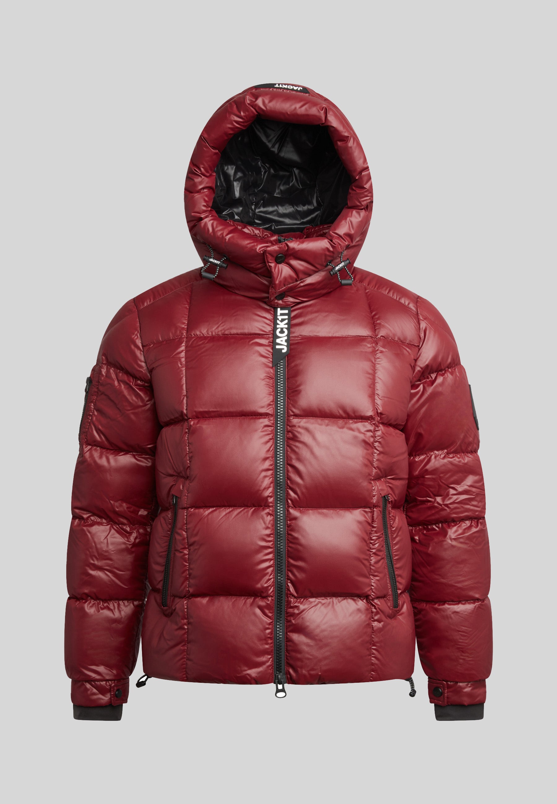 EZ Boxed Puffer Racer Jacket Lux Red | JACK1T