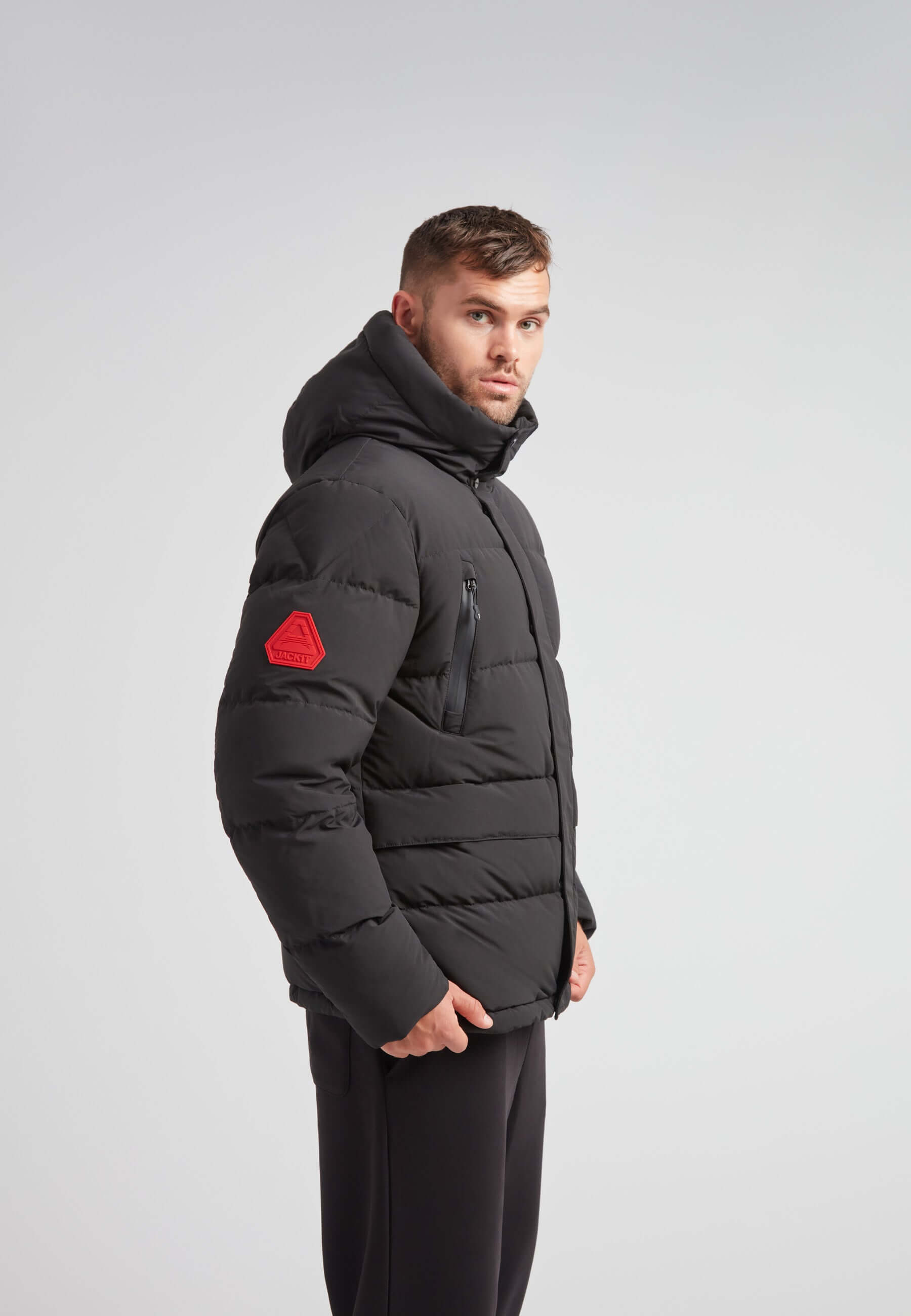 EZ Frontier Prime Down Puffer Jacket Matt Black | JACK1T