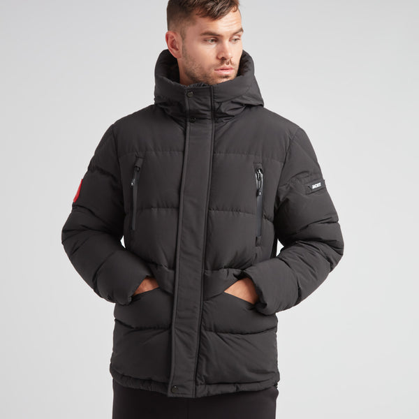 EZ Frontier Prime Down Puffer Jacket in Black/Stone | JACK1T