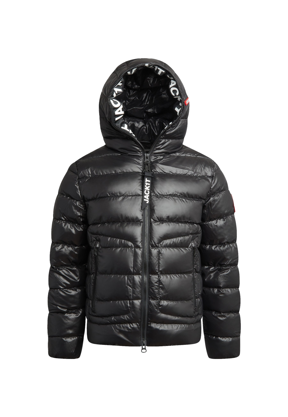 R4D Tramline Puffer Racer Jacket Lux Black flat lay swatch