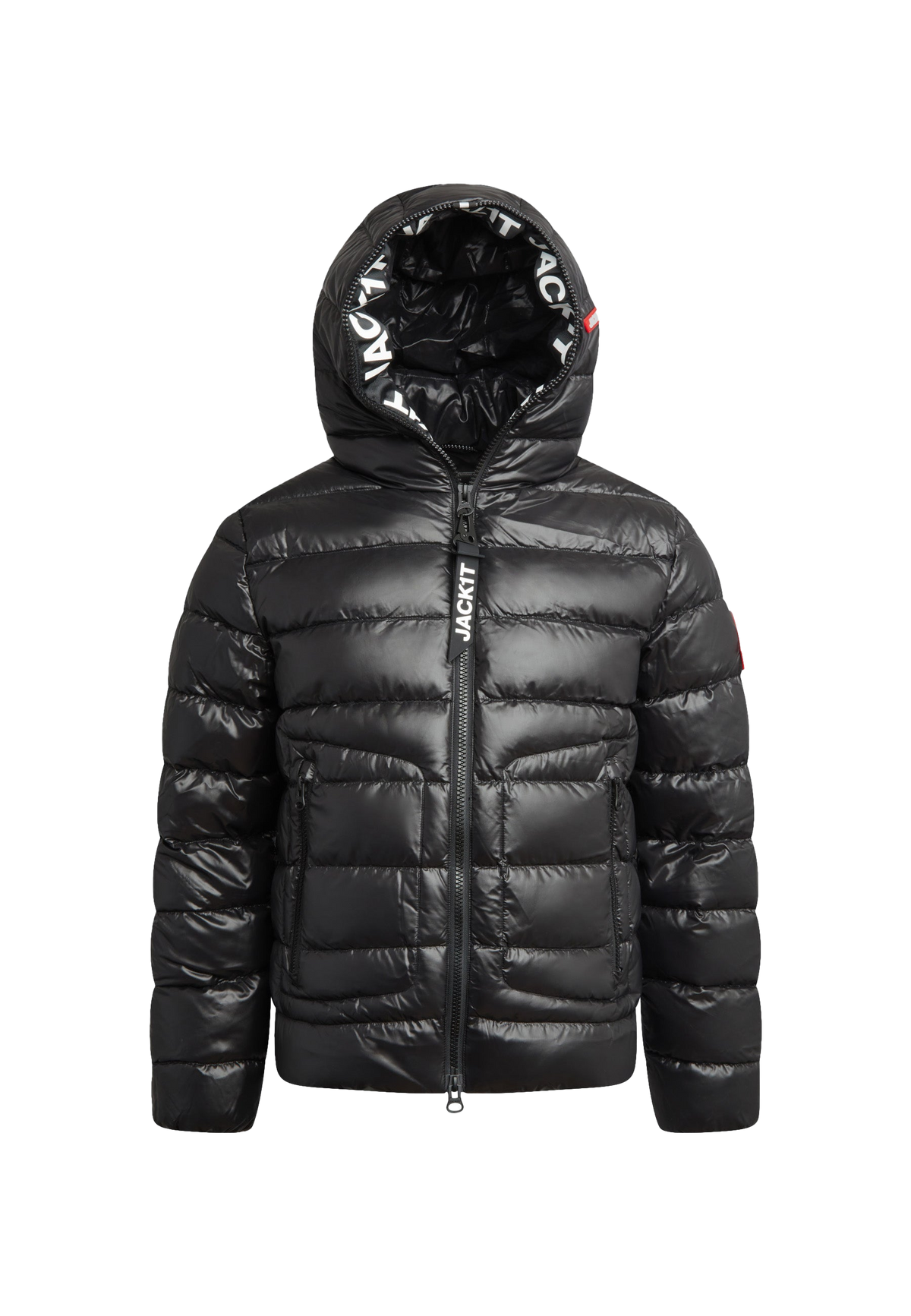 R4D Tramline Puffer Racer Jacket Lux Black flat lay swatch