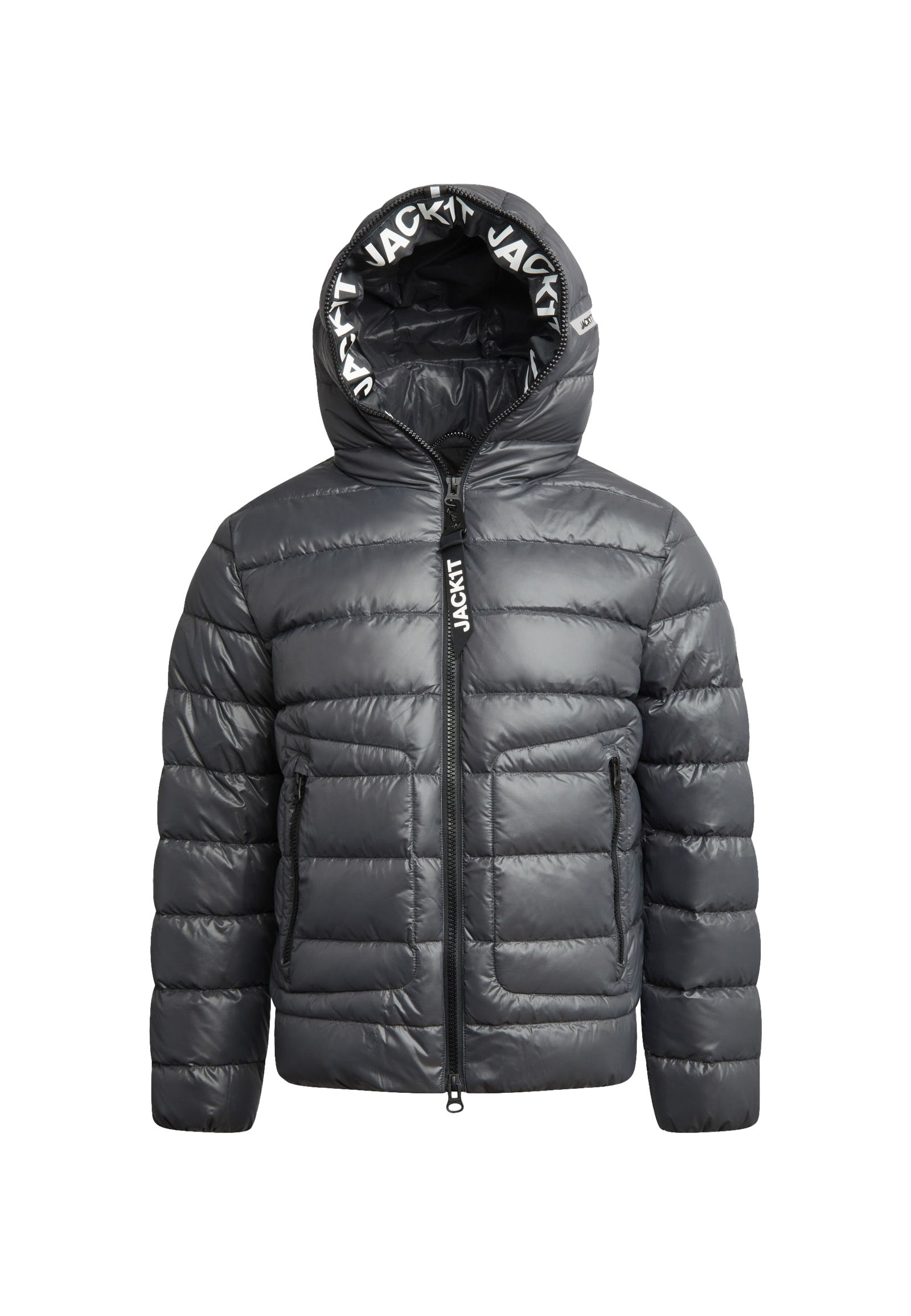 R4D Tramline Puffer Racer Jacket Lux Graphite flat lay swatch