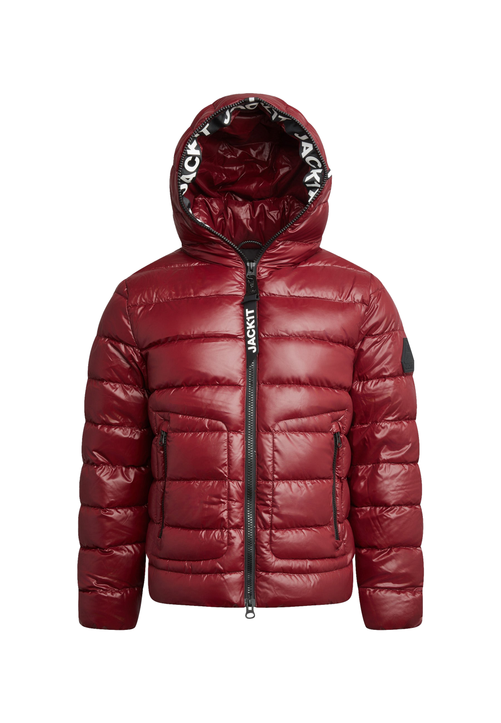 R4D Tramline Puffer Racer Jacket Lux Red flat lay swatch