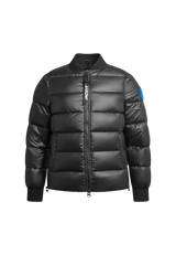 Vortex Black Bomber Jacket flat lay swatch