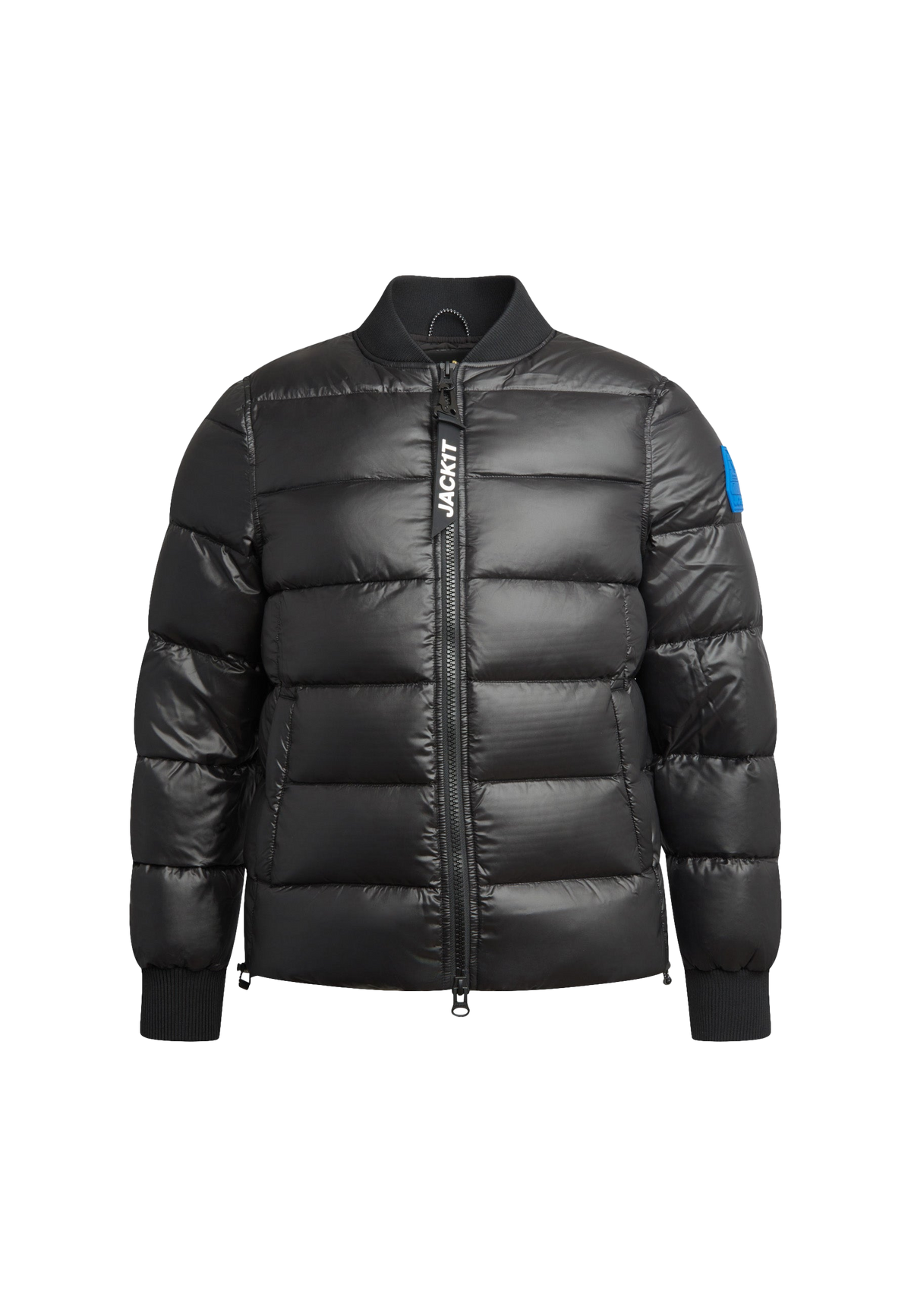 Vortex Black Bomber Jacket flat lay swatch