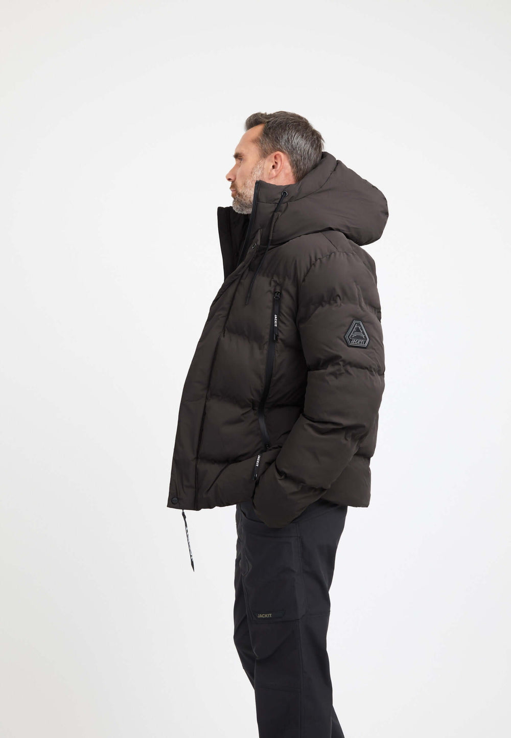Supremo Frontier Dark Coffee on model back view by JACK1T