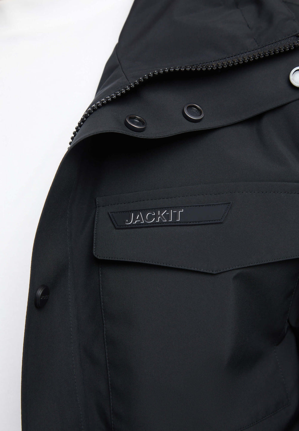 Thorium Hooded Jacket Black detail shot by JACK1T