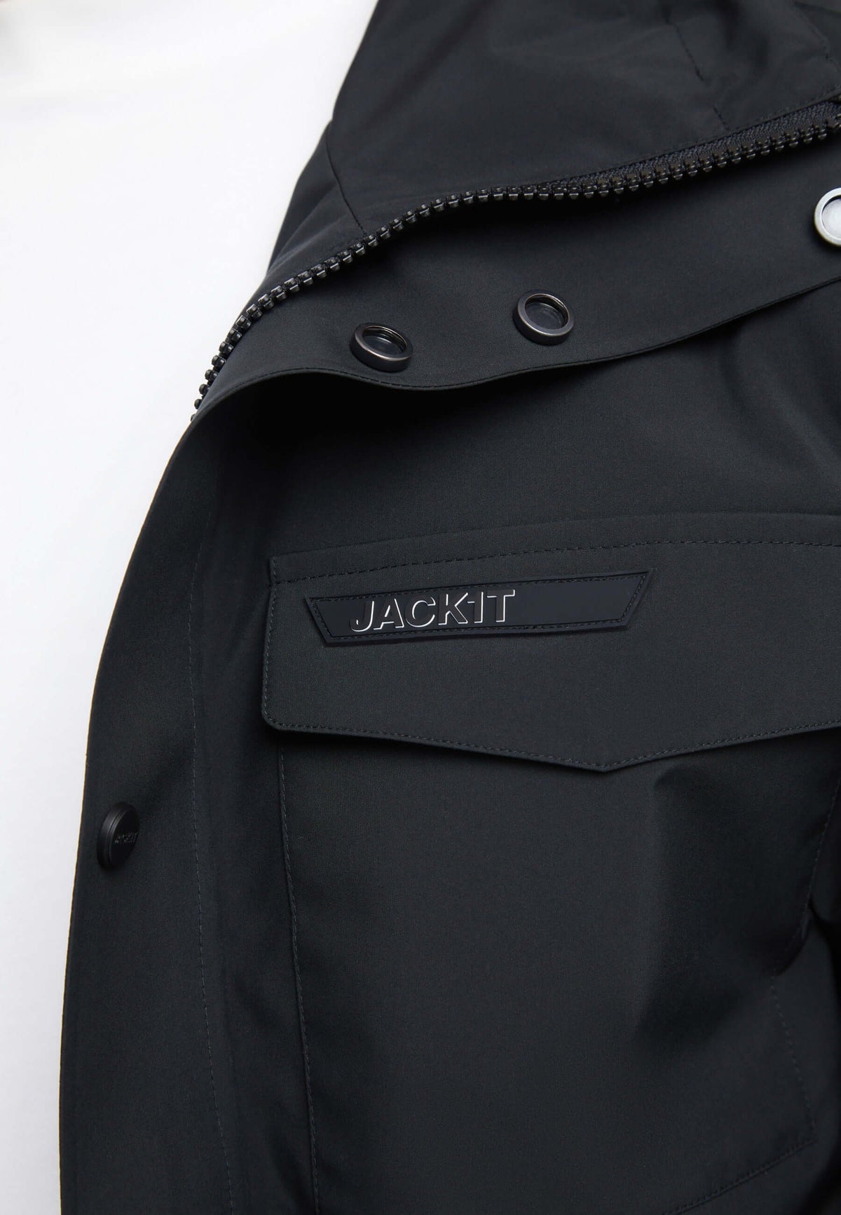Thorium Hooded Jacket Black detail shot by JACK1T