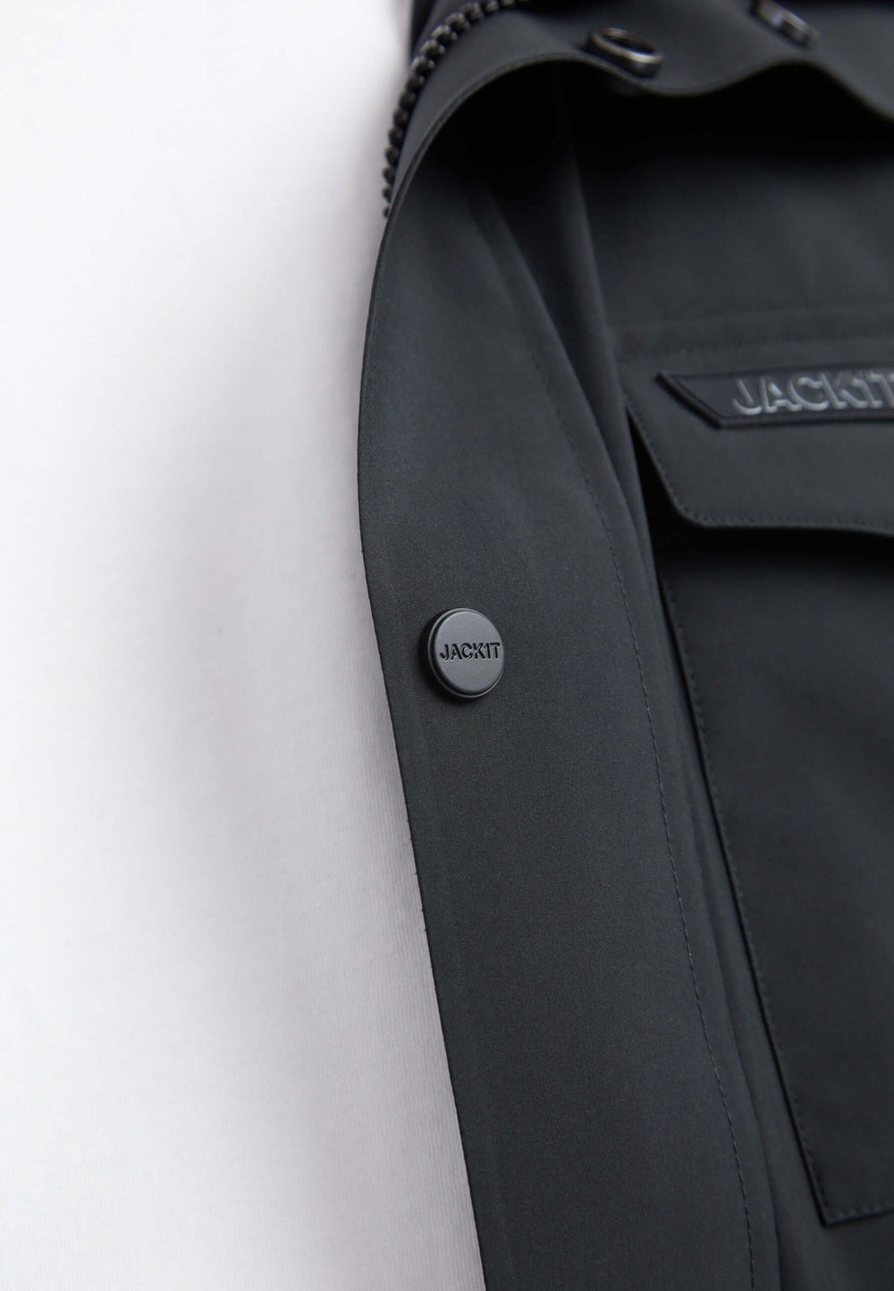 Thorium Hooded Jacket Black detail shot by JACK1T