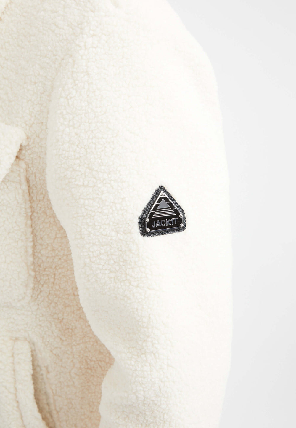 Sherpa Shirt Jacket Ecru detail shot by JACK1T