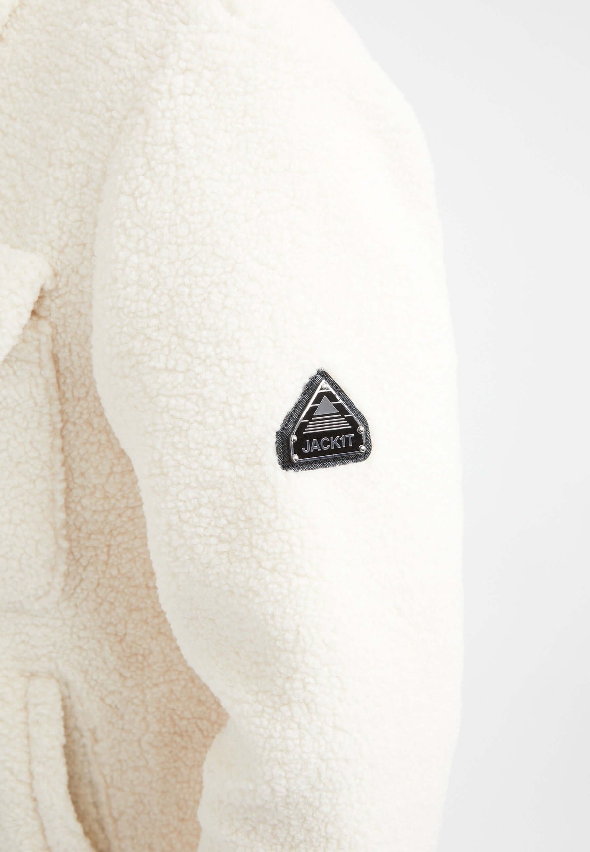 Sherpa Shirt Jacket Ecru detail shot by JACK1T