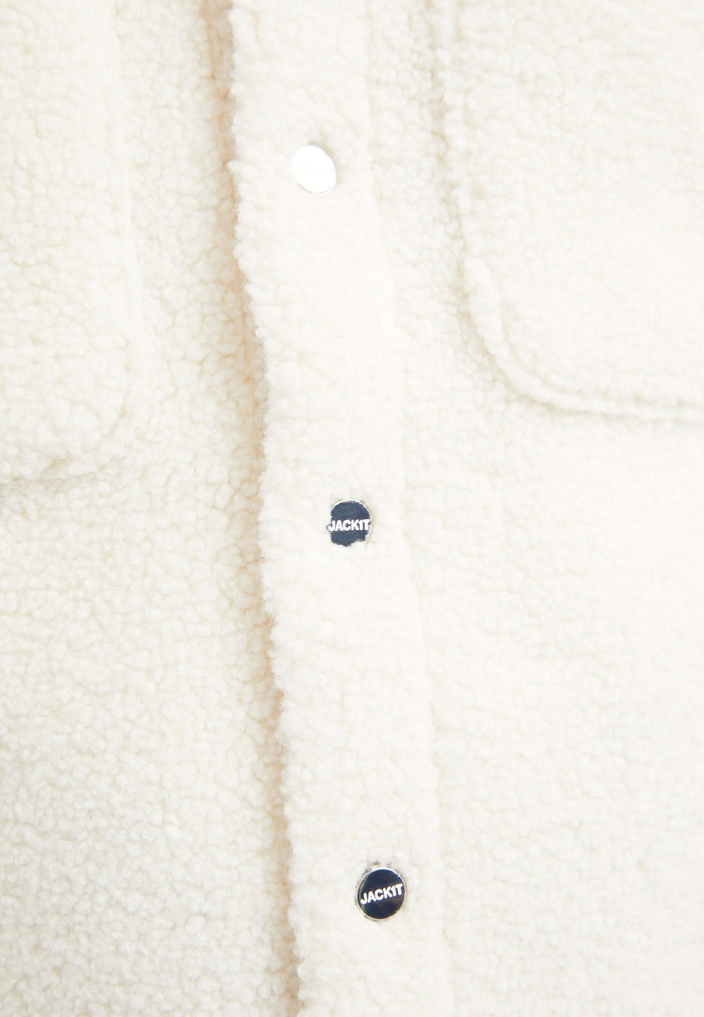 Sherpa Shirt Jacket Ecru detail shot by JACK1T