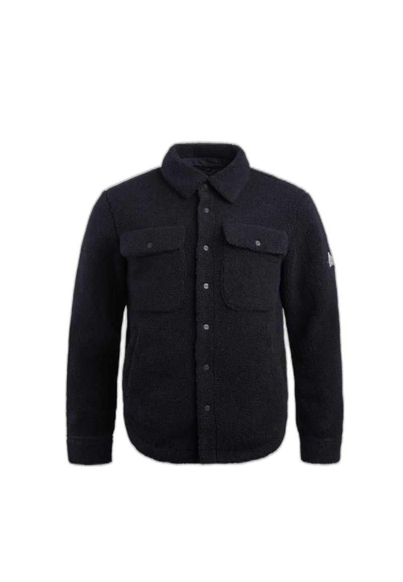 Sherpa Shirt Jacket Black flat lay swatch