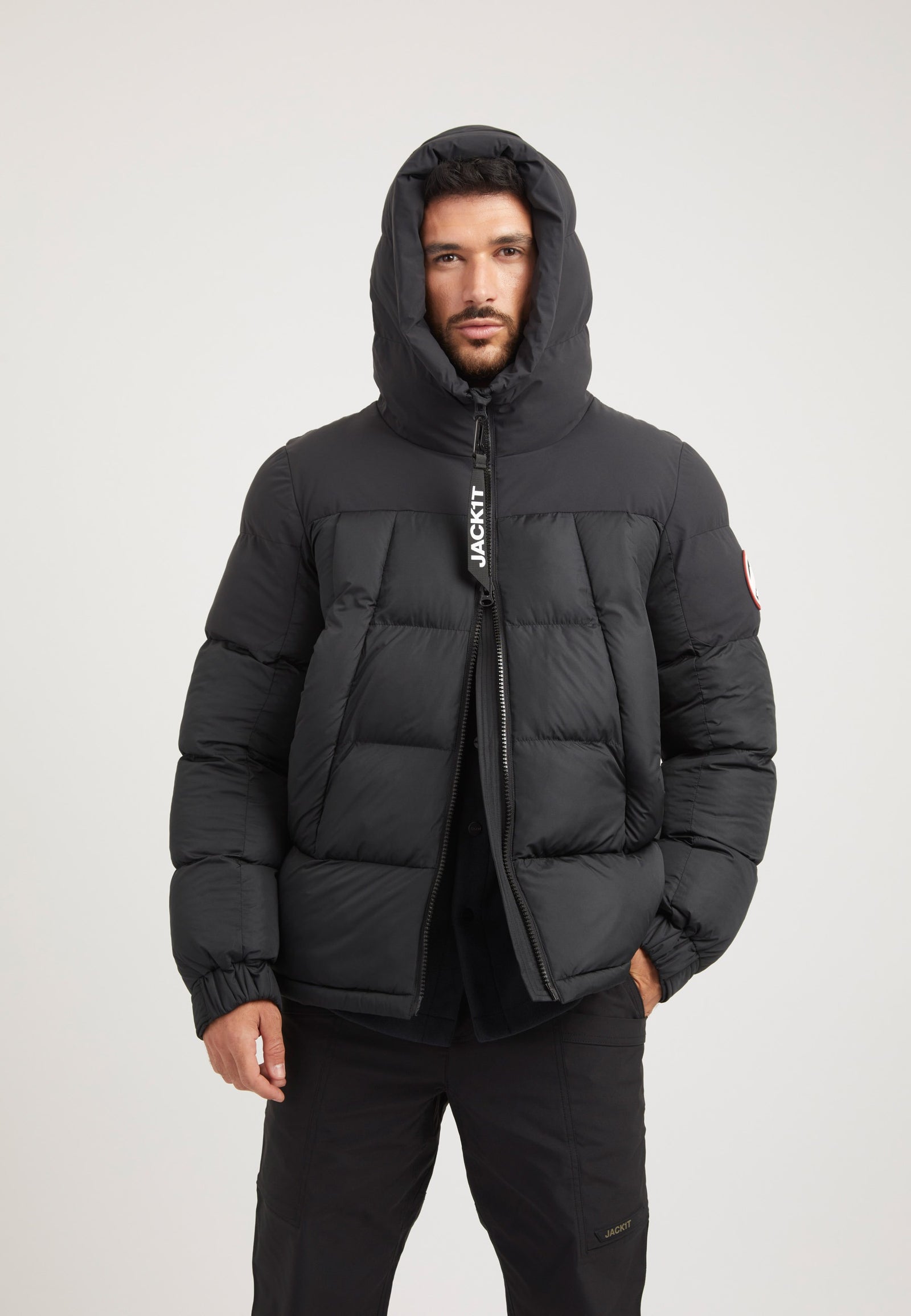 Luna Puffer Jacket Black styled shot by JACK1T