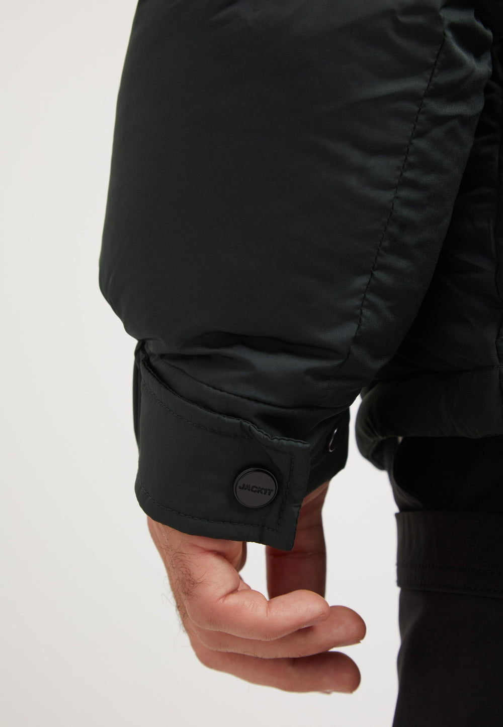 Luna Puffer Jacket Olive/Black detail shot by JACK1T