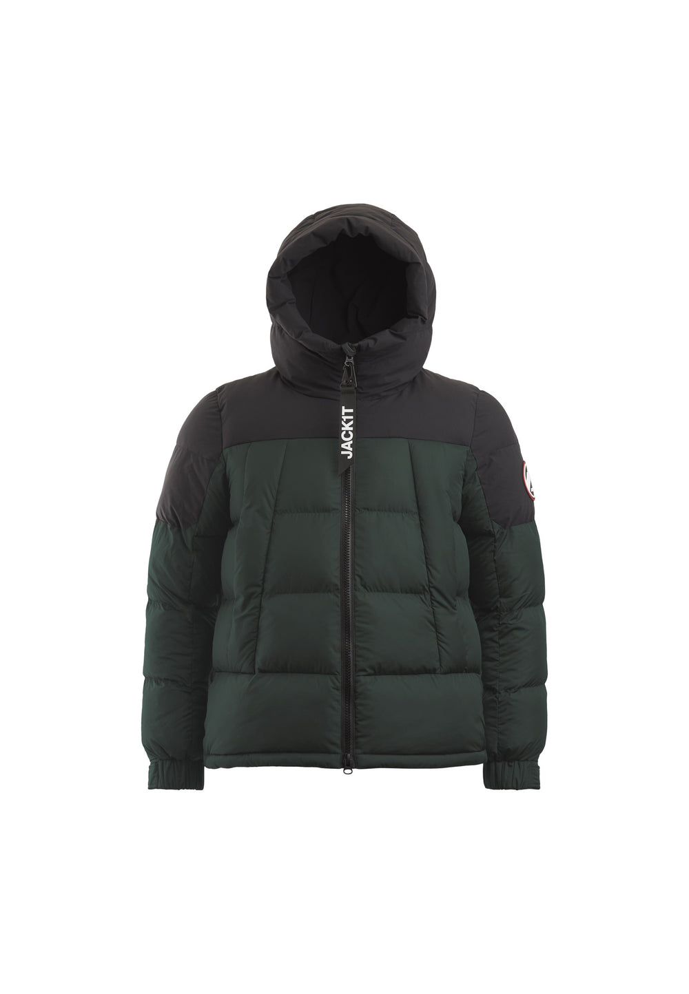 Luna Puffer Jacket Olive/Black flat lay swatch