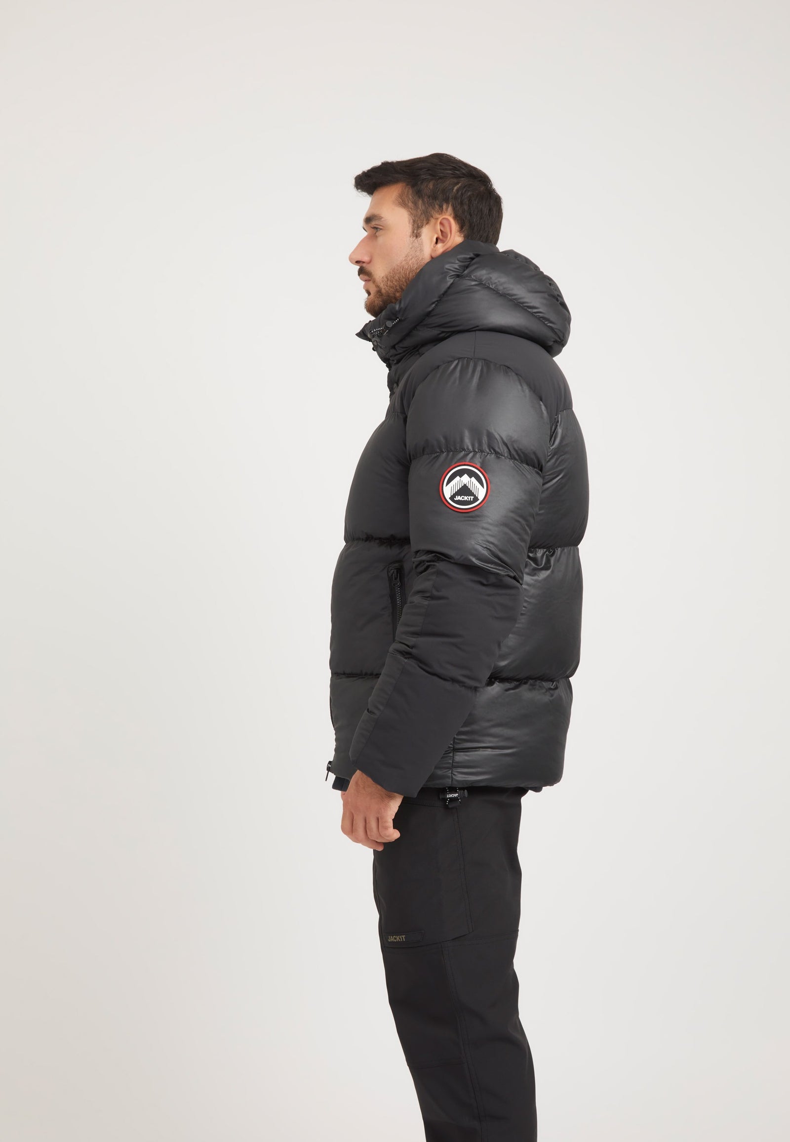Expedition Parka Black/Black on model back view by JACK1T