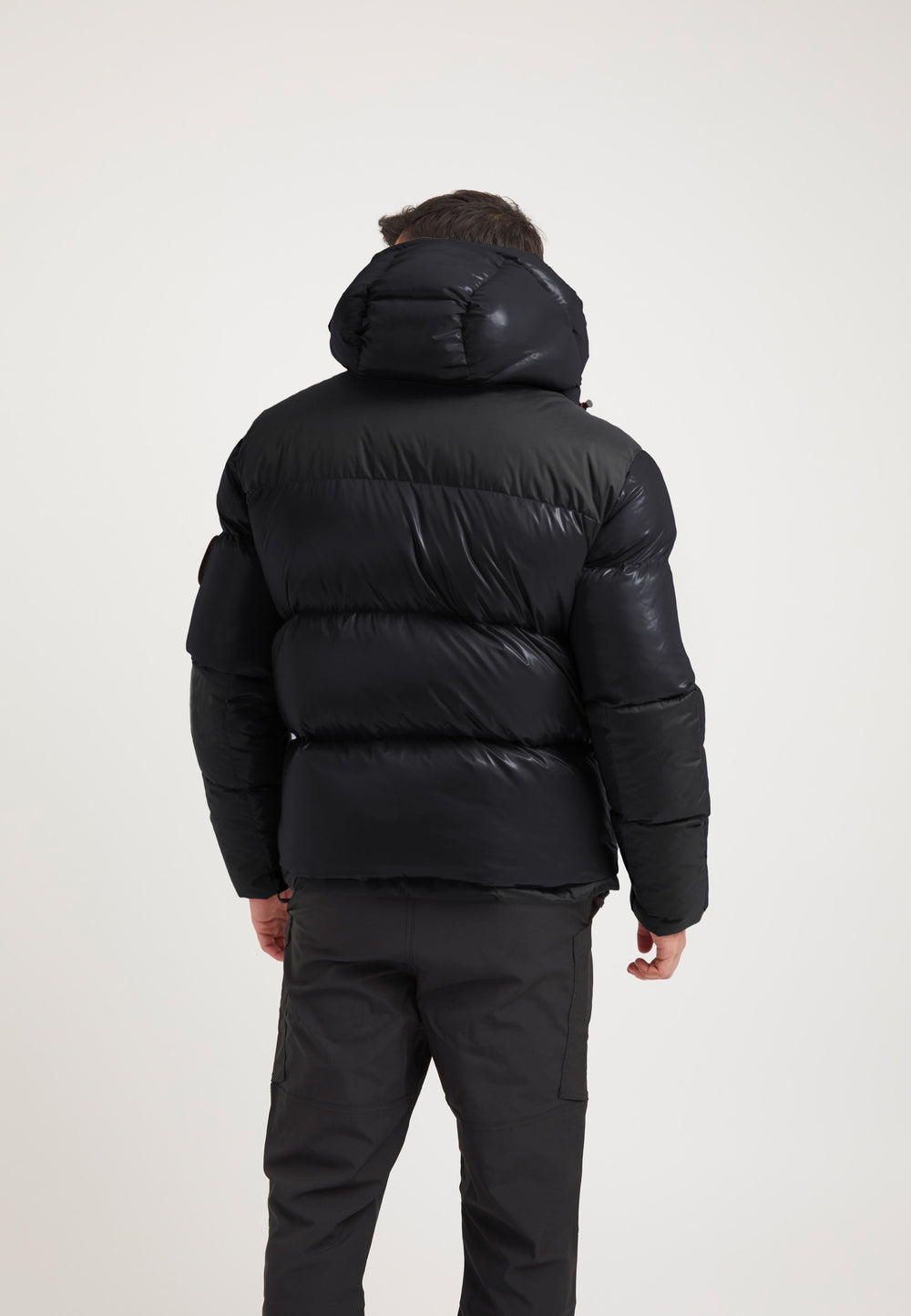 Expedition Parka Black/Black on model full length by JACK1T