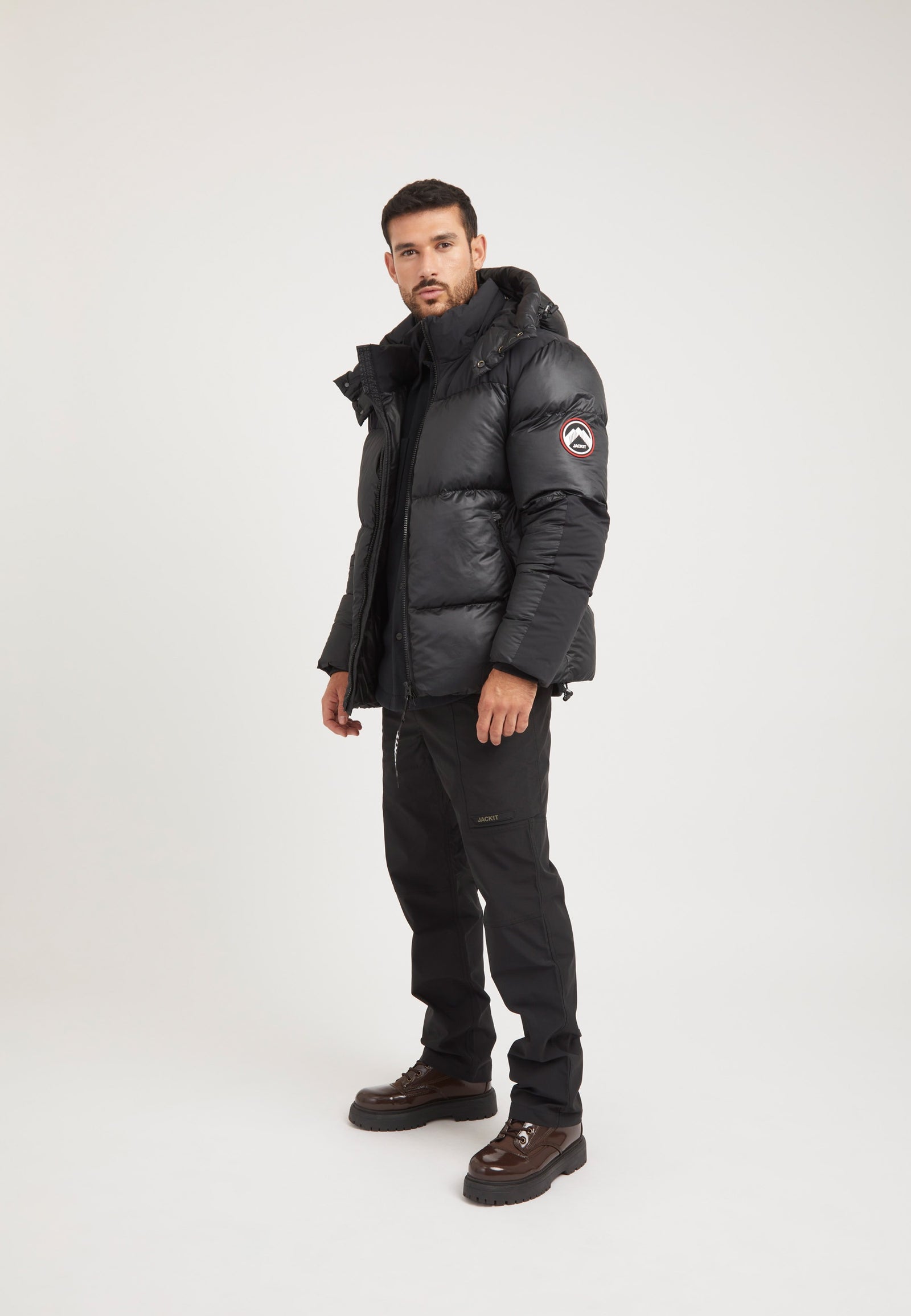 Expedition Parka Black/Black on model detail by JACK1T