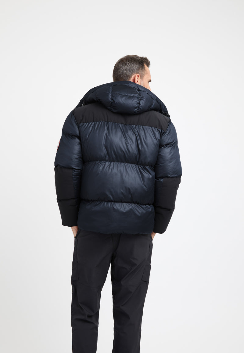 Expedition Parka Navy on model full length by JACK1T