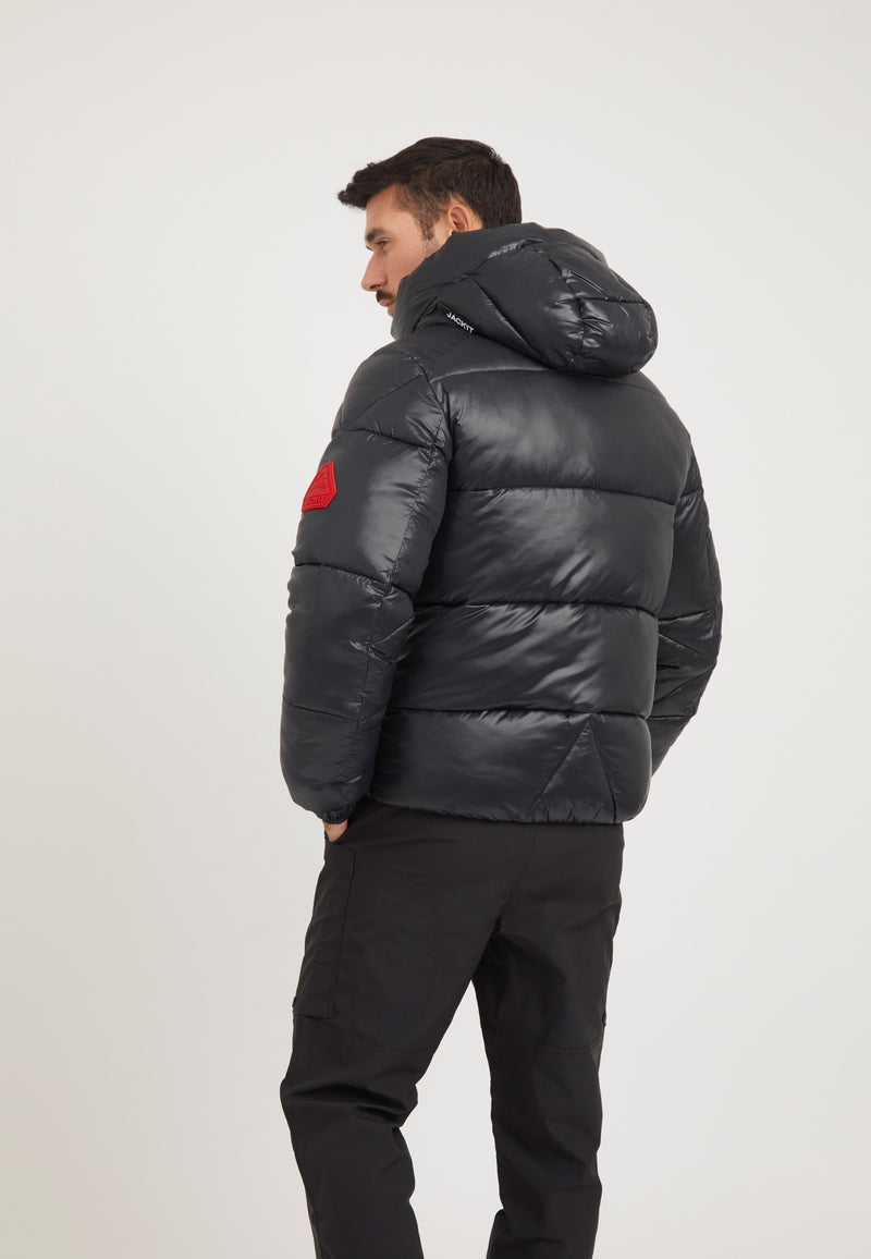 EZ Slick Racer Jacket Black/Stone on model full length by JACK1T