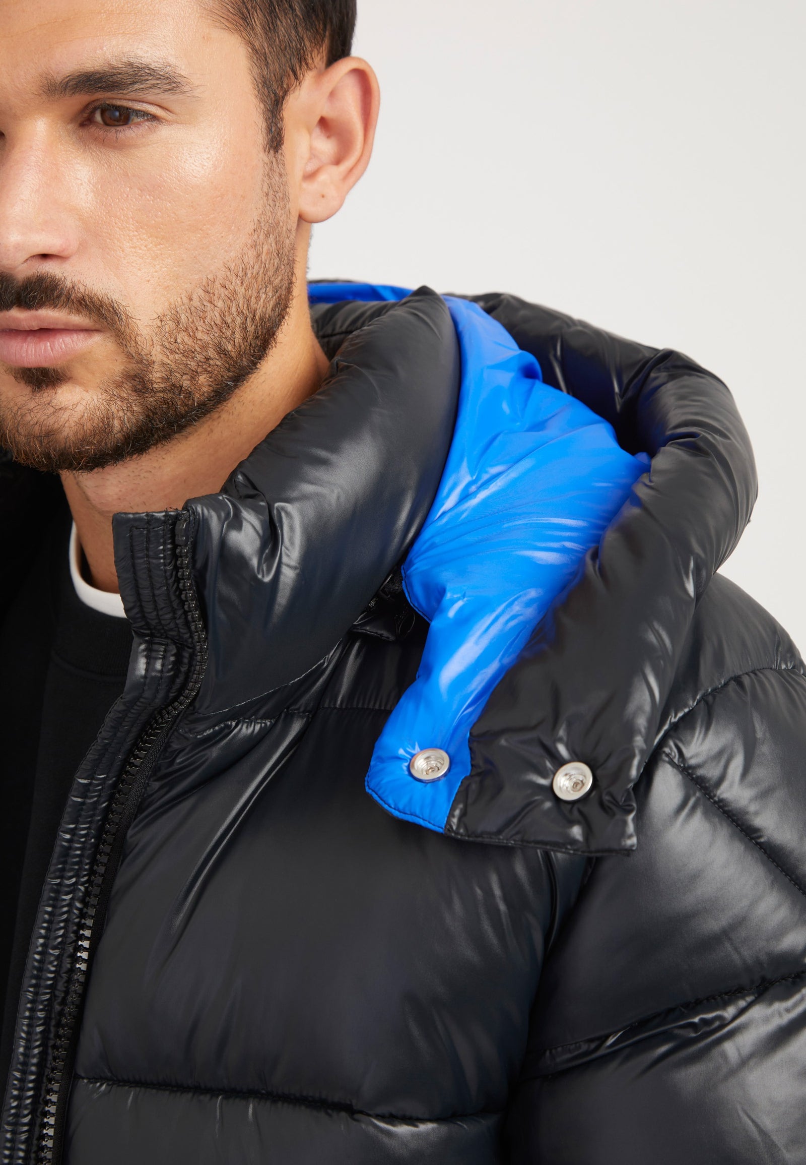 EZ Slick Racer Jacket Black/Glacial Blue detail shot by JACK1T