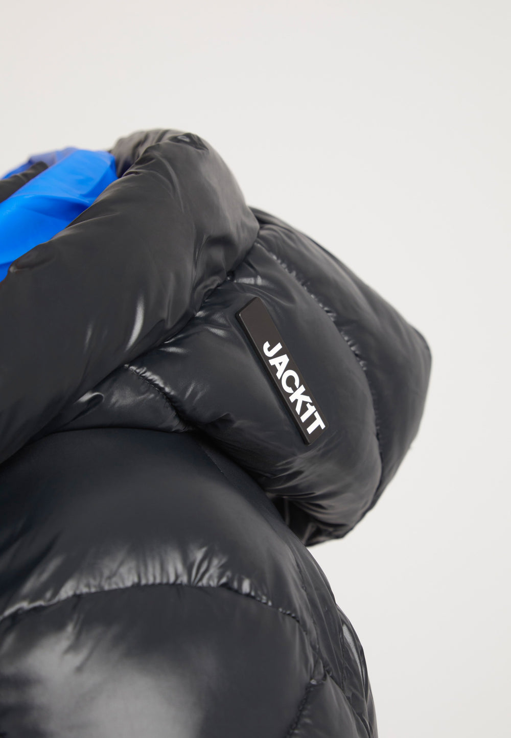 EZ Slick Racer Jacket Black/Glacial Blue detail shot by JACK1T