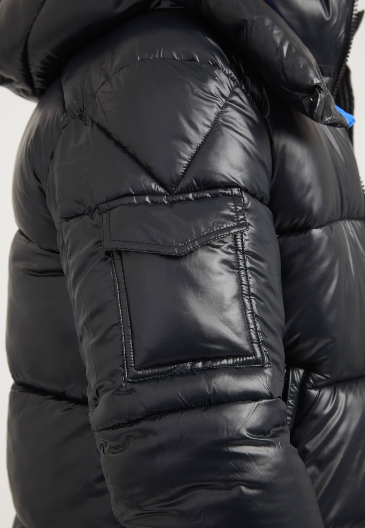 EZ Slick Racer Jacket Black/Glacial Blue detail shot by JACK1T