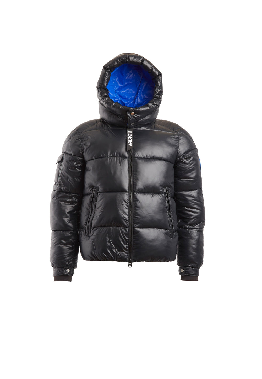 EZ Slick Racer Jacket Black/Glacial Blue flat lay swatch