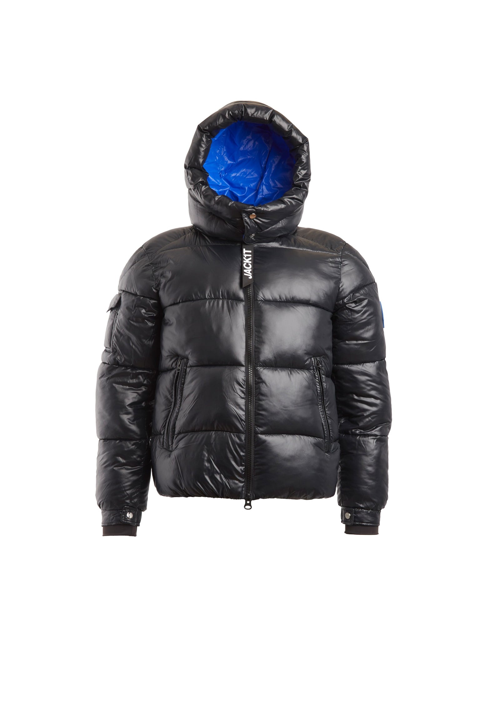 EZ Slick Racer Jacket Black/Glacial Blue flat lay swatch