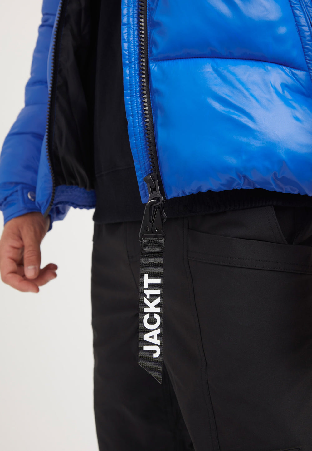 EZ Slick Racer Jacket Glacial Blue detail shot by JACK1T