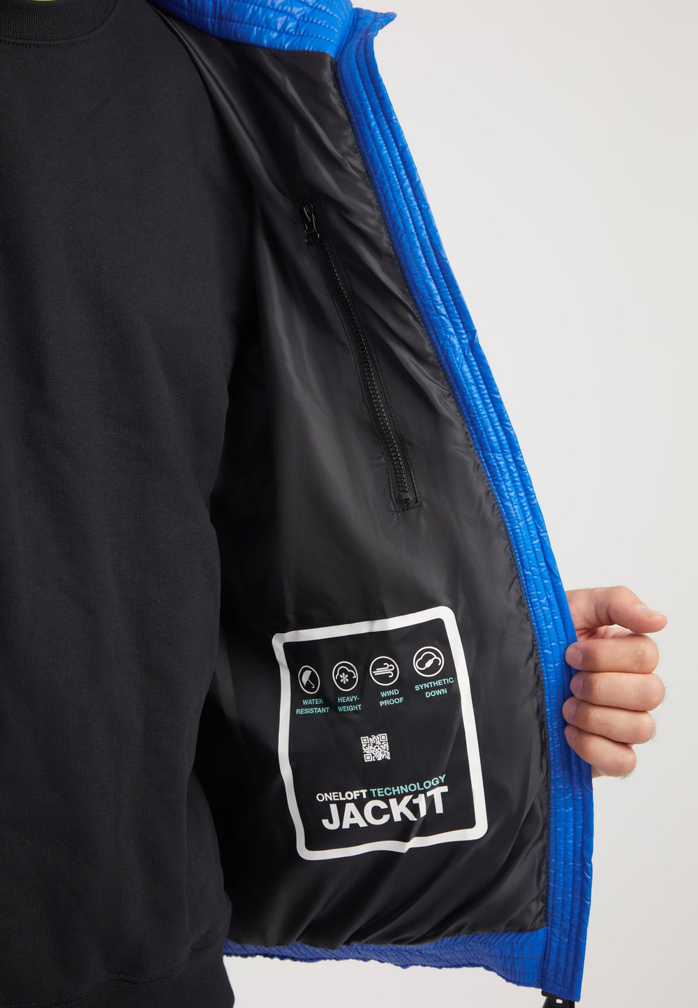 EZ Slick Racer Jacket Glacial Blue detail shot by JACK1T