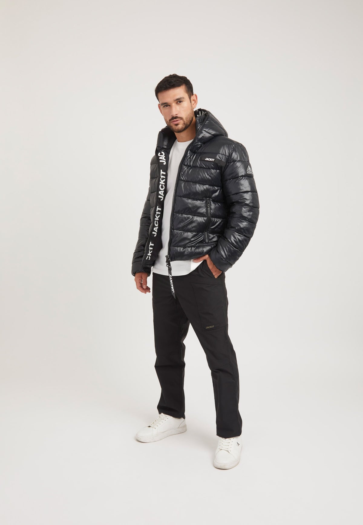 R3D Slick Racer Jacket Black on model detail by JACK1T