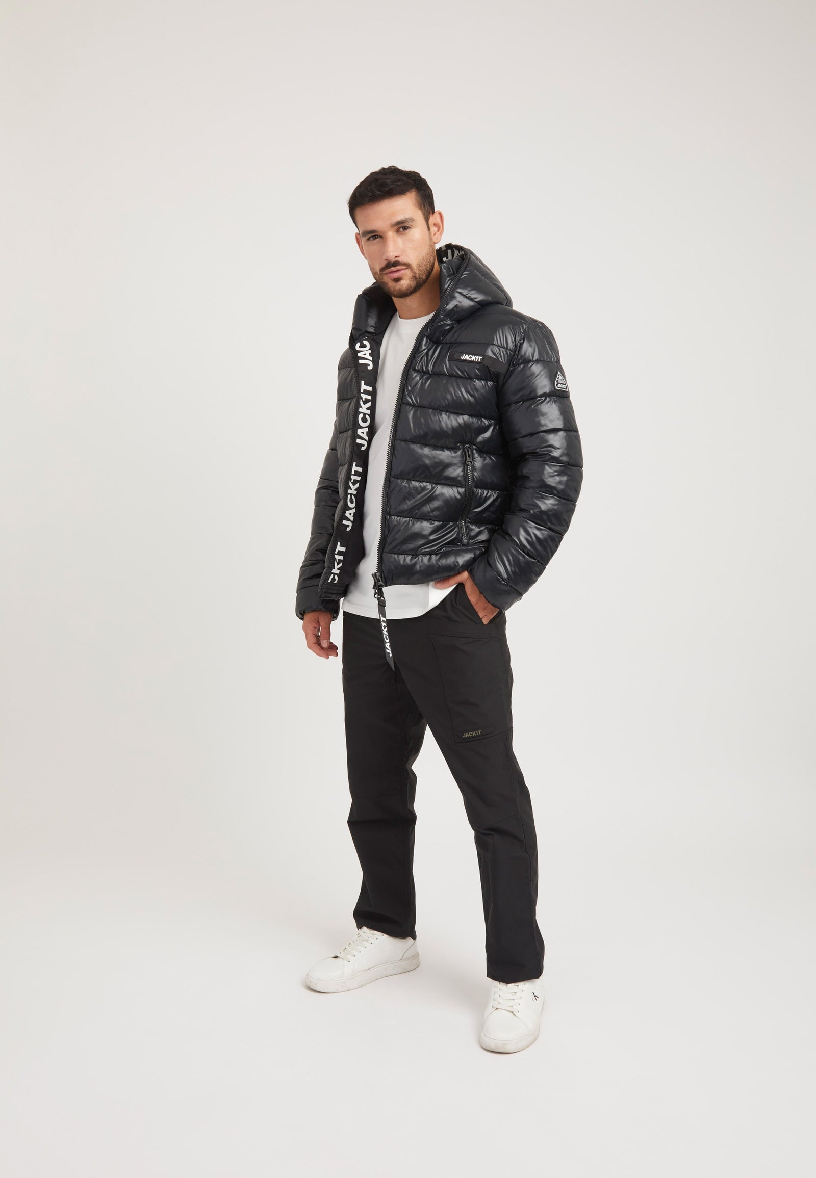 R3D Slick Racer Jacket Black on model detail by JACK1T