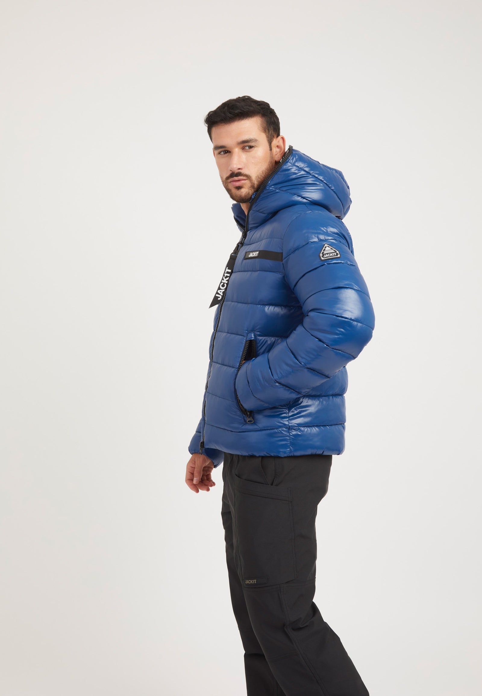 R3D Slick Racer Jacket Royal on model back view by JACK1T