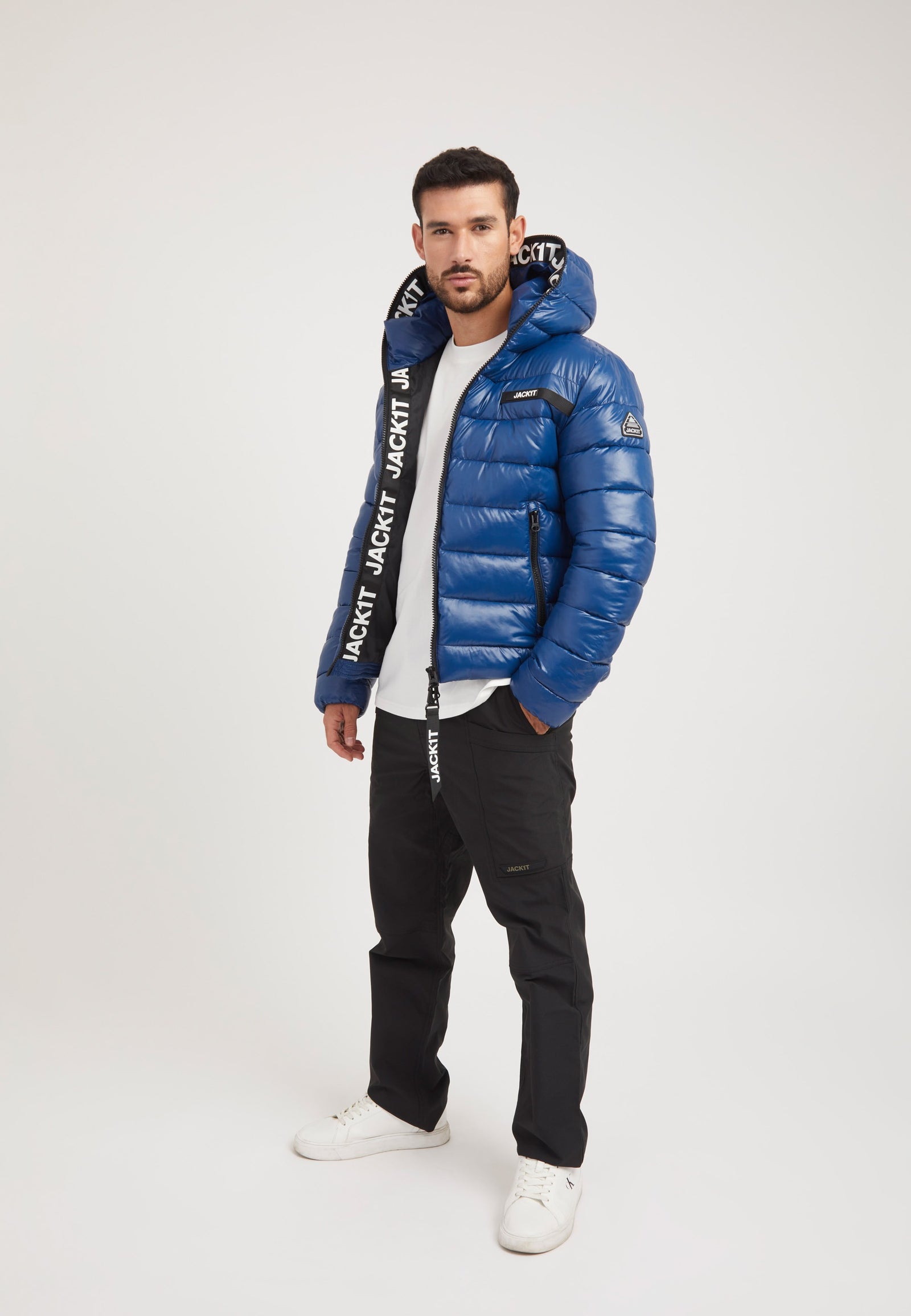 R3D Slick Racer Jacket Royal on model detail by JACK1T